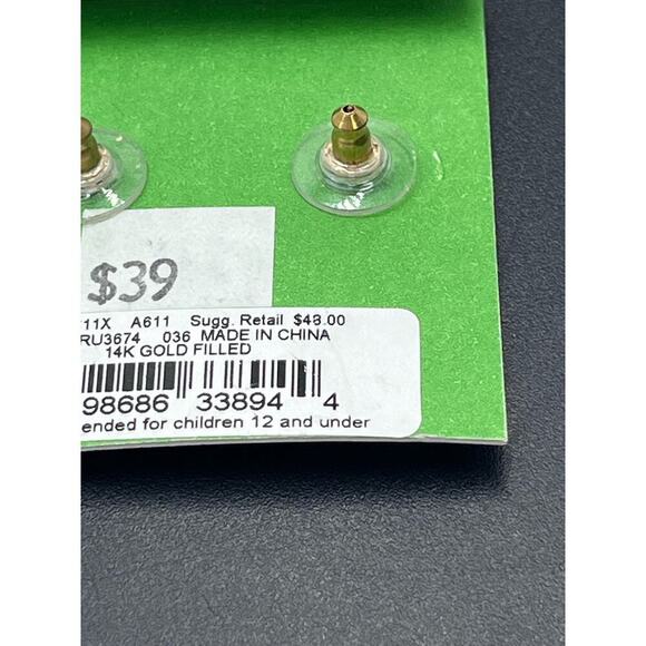 Kate Spade Gold Plated Open Spade Stud Earrings New - Picture 9 of 10